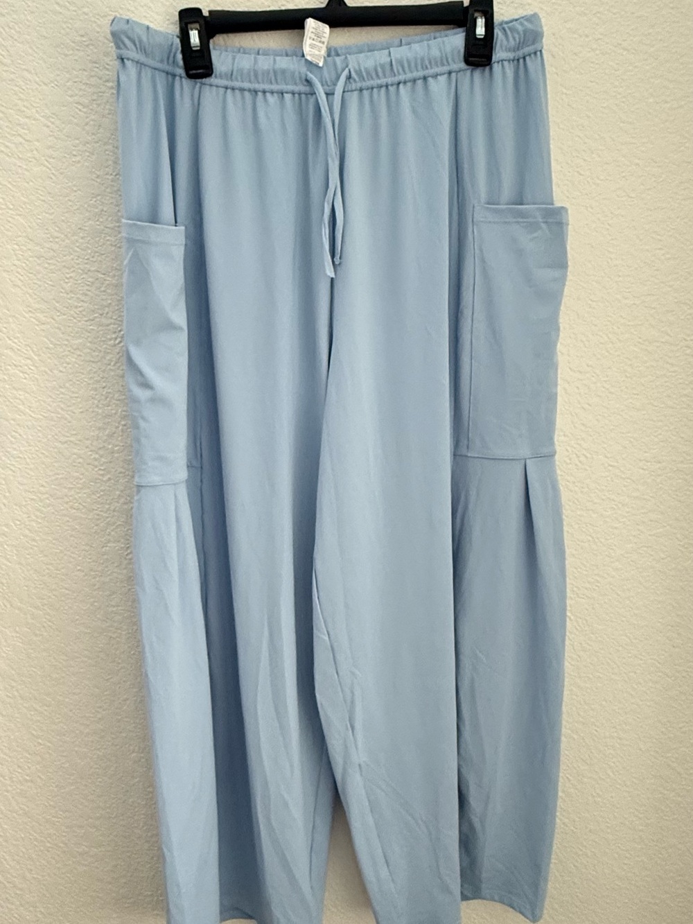 Mid Rise Elastic Waistband Drawstring Pocket Palazzo